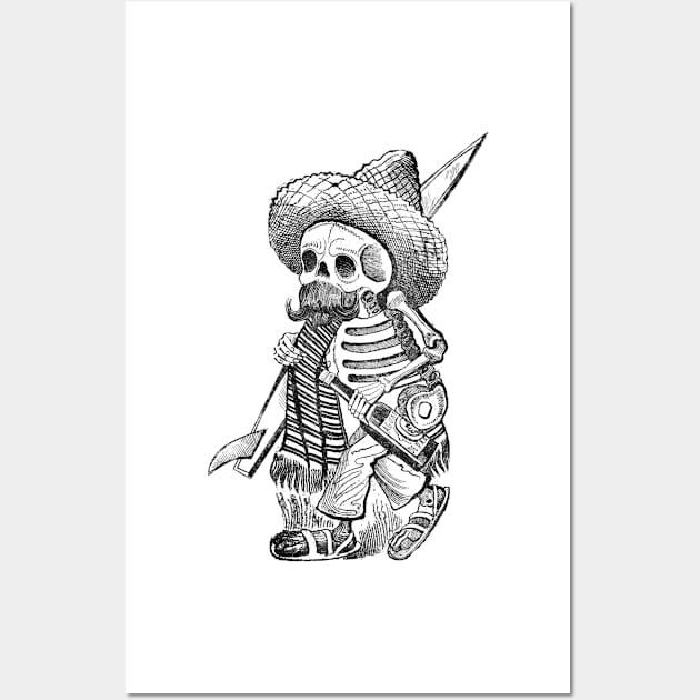 Boozy Mexican Skeleton Surfer Wall Art by rolphenstien